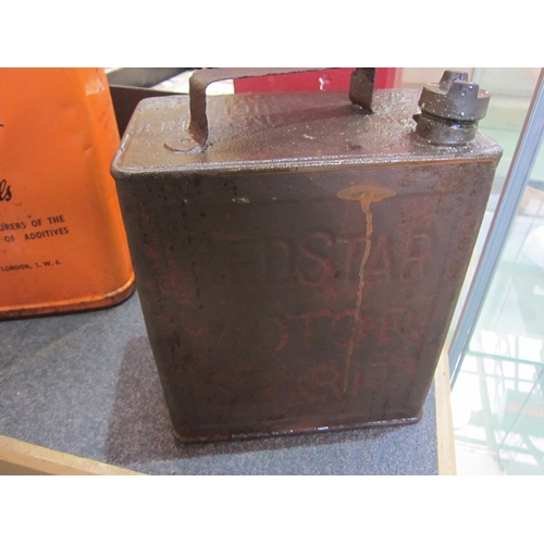 5029 - A Redstar Motor Spirit fuel can with a brass cap