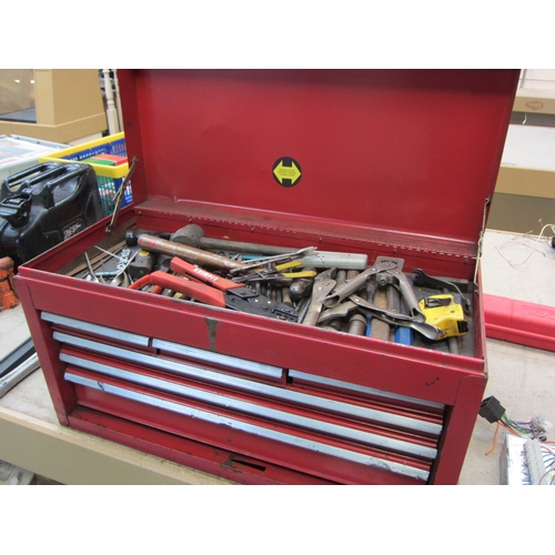 5034 - A mechanic's tool box containing mixed tools including spanners by King Dick and Britool, etc