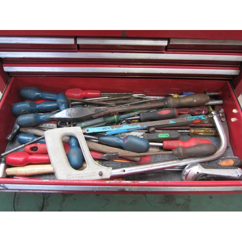 5034 - A mechanic's tool box containing mixed tools including spanners by King Dick and Britool, etc