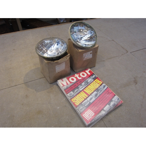 5064 - Two Lucas lamps with original boxes and an edition of 1967 Motor Complete Car by Car Guide