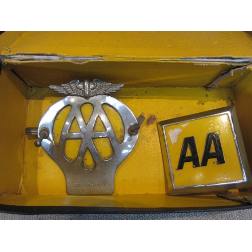 5095 - An AA box containing two AA badges including No. 5B92973