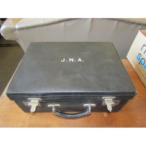 1208 - A Drew & Sons, Piccadilly Circus, vanity case with J.N.A. monogram to top, no contents