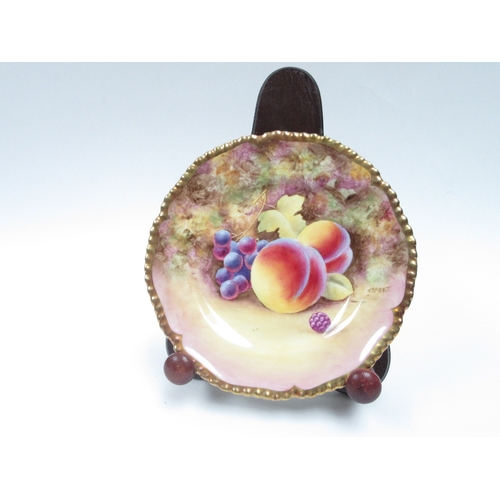 6247 - A Royal Worcester J Skerrett hand painted dish, 15cm diameter