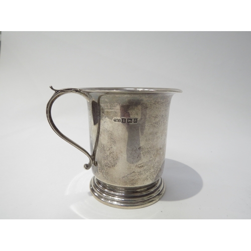 6431 - A Tuner & Simpson silver christening mug with stepped base, Birmingham 1964, 7cm, 108.9g