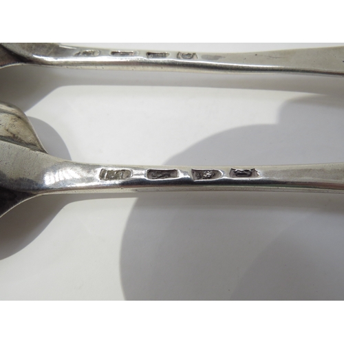 6427 - A pair of Peter & William Bateman silver serving spoons with initialled handles, London 1809 and a p... 