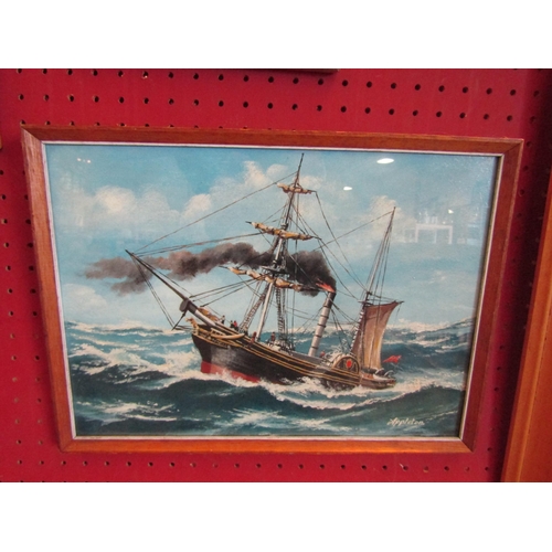 1040 - APPLETON: An oil on board of ship at sea, signed bottom right, titled 