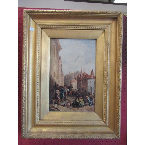 1050 - J.KELLY: A 19th Century oil on canvas of Continental street scene, signed and dated 1854 lower right... 