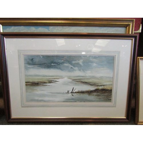 1054 - M.L VOGEL: A 1970's oil on board of cattle by lake, gilt framed, signed lower left, 55cm x 75cm imag... 