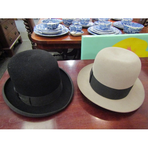 1152 - Two gentleman's bowler hats, both retailed by Catleughs of King's Lynn, one by Tress & Co., both mid... 