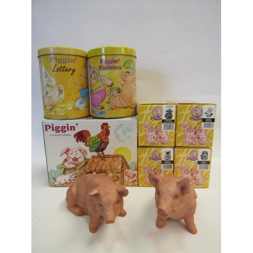 1340 - A quantity of assorted Piggin figures by David Corbridge, all boxed and in tins together with  two o... 