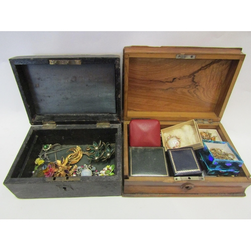 1362 - Three jewellery boxes with contents including brooches, earrings, necklaces, etc