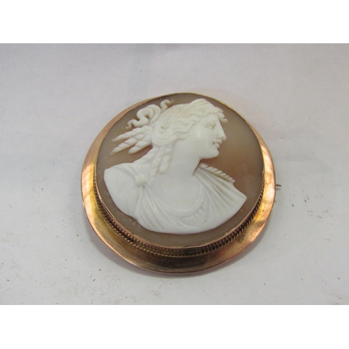 1372 - A 9ct gold frame cameo brooch