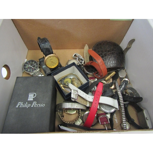 1391 - A box of assorted wristwatches including Sekonda, Philip Persio, Lorus, etc