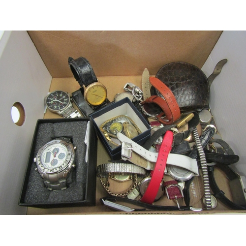 1391 - A box of assorted wristwatches including Sekonda, Philip Persio, Lorus, etc