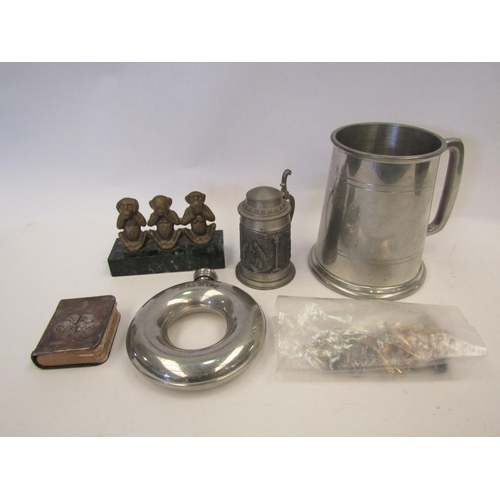 1415 - A mixed group of items including a silver fronted bible, Accurist 'Charmed' watch, pewter tankard et... 