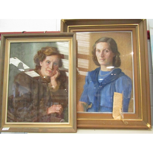 1427 - ARMIN HOROVITZ (1880-1965): Two pastel portraits of a lady, one dated 1943, 52.5cm x 38cm, framed an... 