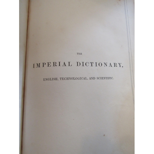 1429 - Small collection of leatherbound volumes including Imperial Dictionary and Hallam's Literature of Eu... 