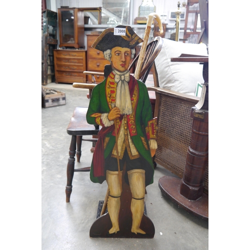 2008 - An 18th Century style painted dummy board stick stand