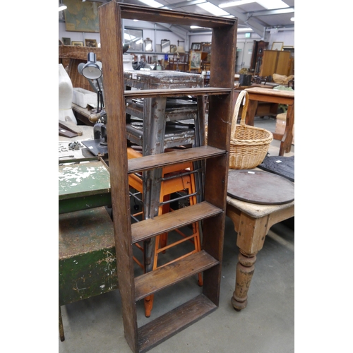 2041 - A set of 19th Century pine and oak wall mounting bookshelves