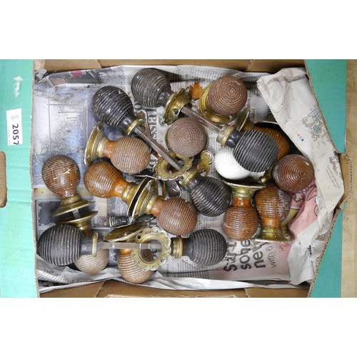 2057 - A box of Victorian bee hive door knobs