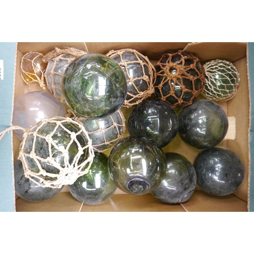 2059 - A box of glass fishing floats