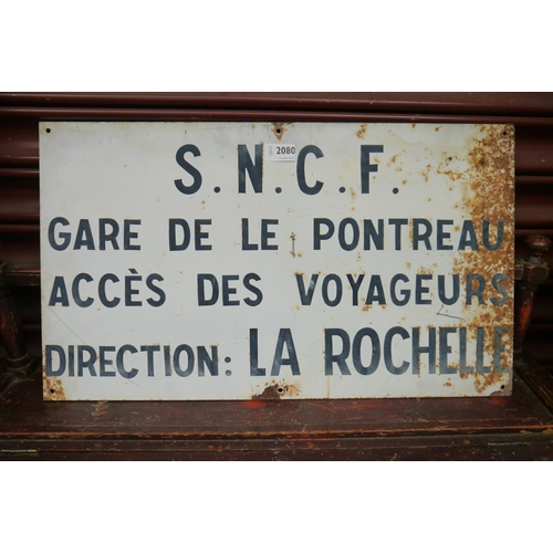 2080 - A French vintage metal SCNF railway sign