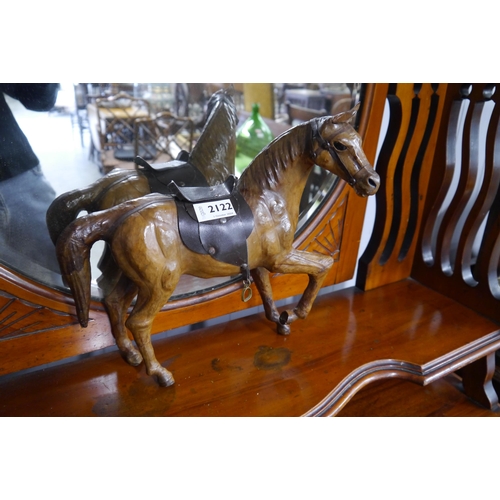 2122 - A Victorian style leather model horse