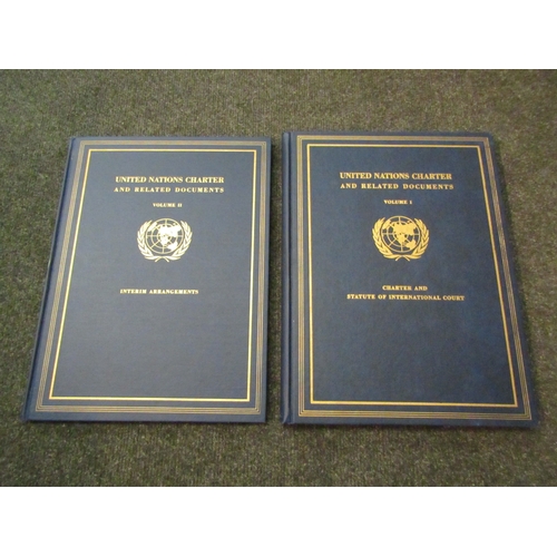 1441 - Charter of the United Nations, University of California, 1945, 1st edition, 2 volumes, large 4to, or... 