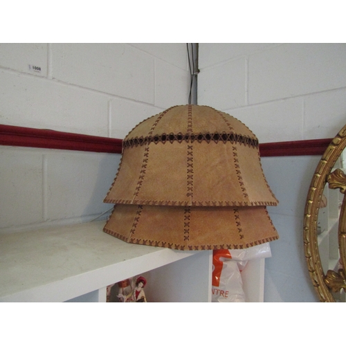 1447 - Two large Hide lampshades, each 54cm diameter