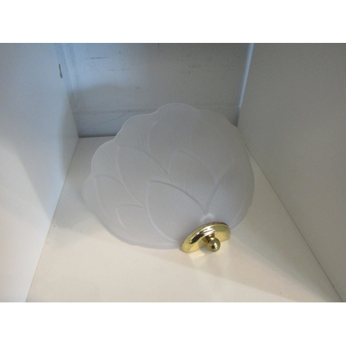 1490 - A Christopher Wray frosted leaf patterned wall light