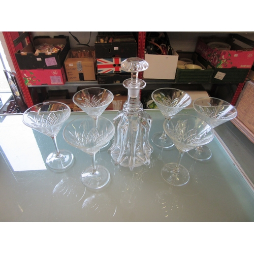 1240 - A decanter and set of six Martini glasses