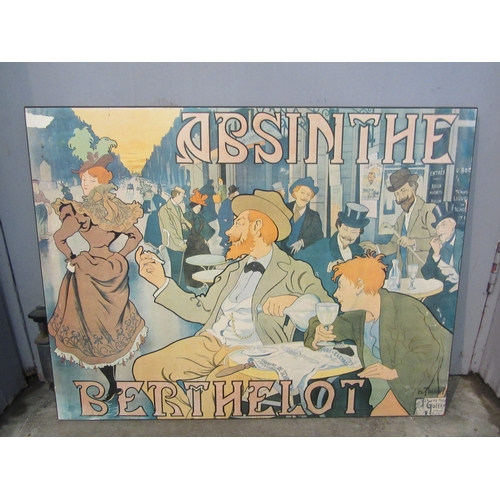 1295 - A reproduction Absinthe Berthelot advertisment on board, 55 x 72cm, a/f