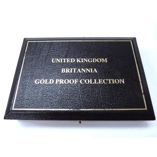 6436 - An Elizabeth II Britannia 1995 gold proof collection with certificate, ranging from 100 pound ounce,... 