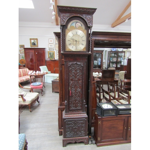 6048 - JOSEPH BATTY (1752-1807) of Halifax eight day longcase clock with moon phase and calendar, 227cm tal... 