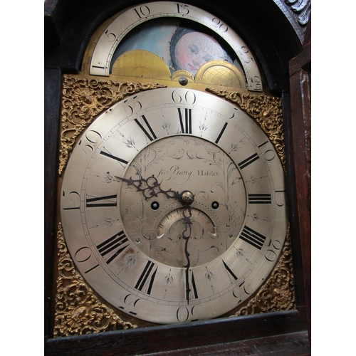 6048 - JOSEPH BATTY (1752-1807) of Halifax eight day longcase clock with moon phase and calendar, 227cm tal... 