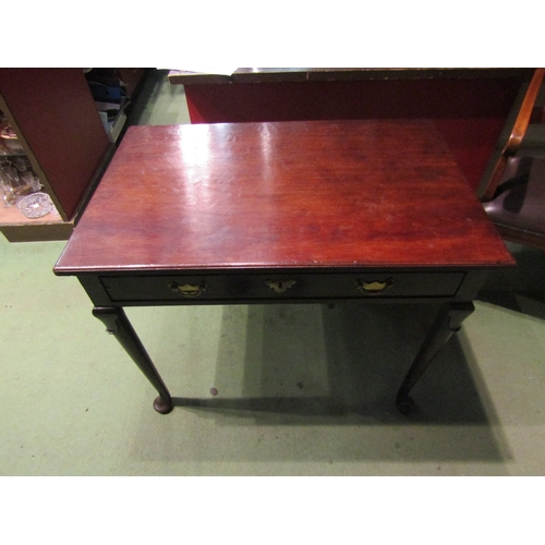 4001 - A circa 1760 and later mahogany side table the single frieze drawer over pad foot cabriole legs with... 