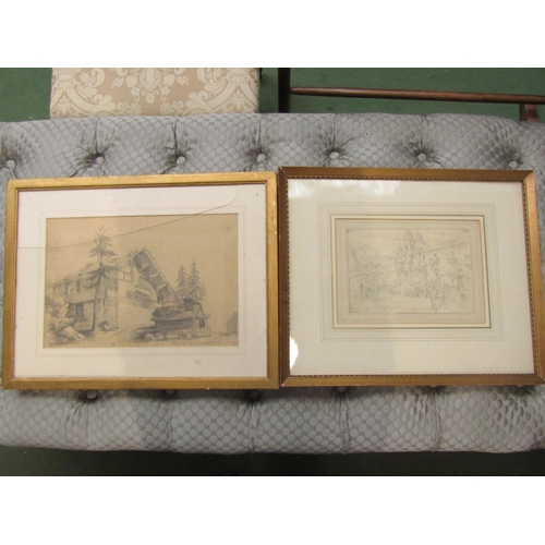 4433 - ARCHIBALD REID: A 19th Century sketch depicting chalet, signed and dated 1882 lower right, 23cm x 34... 