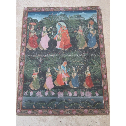 6052 - Indian School 20th Century a ceremonial dance gouache on silk, 120cm x 92cm