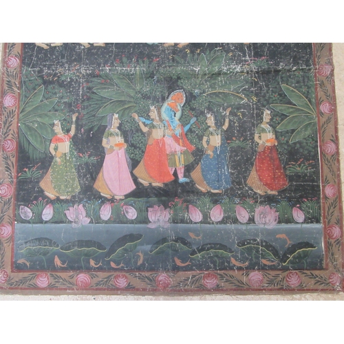 6052 - Indian School 20th Century a ceremonial dance gouache on silk, 120cm x 92cm