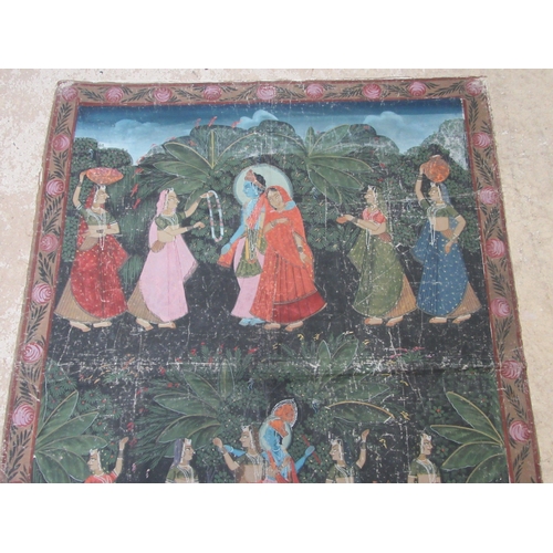 6052 - Indian School 20th Century a ceremonial dance gouache on silk, 120cm x 92cm