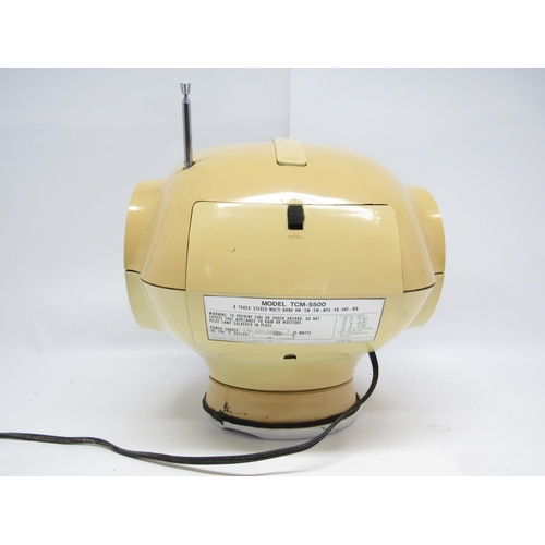 7433 - A 1970s Wynford Hall TCM-5500 8-Track stereo in space helmet form plastic casing with integrated spe... 