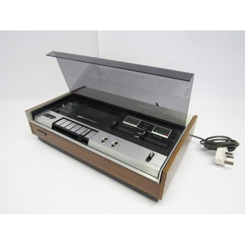 7374 - A 1970s Sharp RT-480 stereo cassette deck with perspex lid