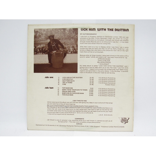 7198 - Reggae - JAH WOOSH: 'Lick Him With The Dustbin' LP, original UK pressing on K&B Records (KBLP 002, v... 