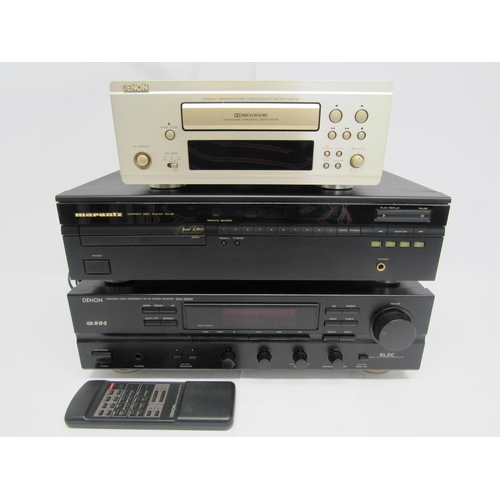 7417A - Hi-fi - A group of three hi-fi spearates to include Marantz CD-50 CD player, Denon UDR-F88 cassette ... 