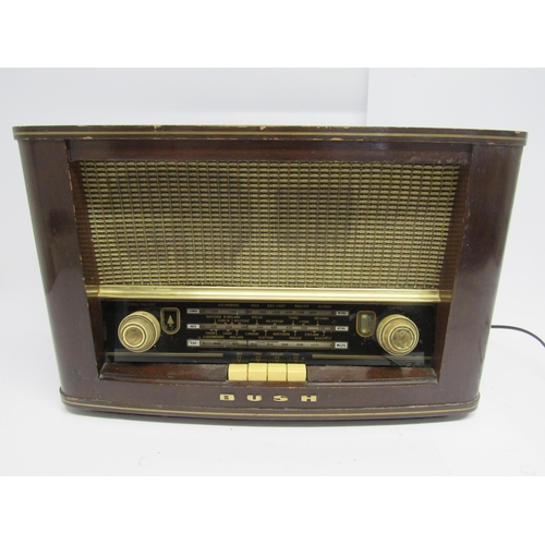 7341 - A vintage Bush VHF 72 valve radio in walnut case, c.1958