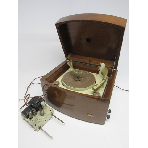 7372 - A Pye Black Box mahogany cased record player, together with a spare Black Box valve amplifier