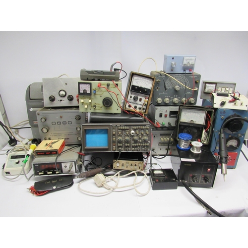 7381 - A collection of electrical testing and maintenance equipment including Yaesu YC-355D frequency count... 