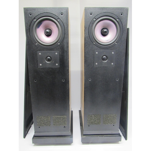 7357 - Hi-fi - A pair of TDL Electronics Studio 1 floorstanding speakers, serial no. 02237, on metal stands... 