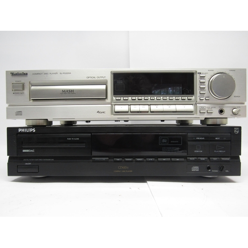 7342 - Hi-fi - A Technics SL-PG500A CD player and a Philips CD610 II CD player (2)