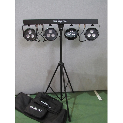 7431 - An IMG Stage Line PARL-45SET LED spotlight set on tripod stand, with controller and cases